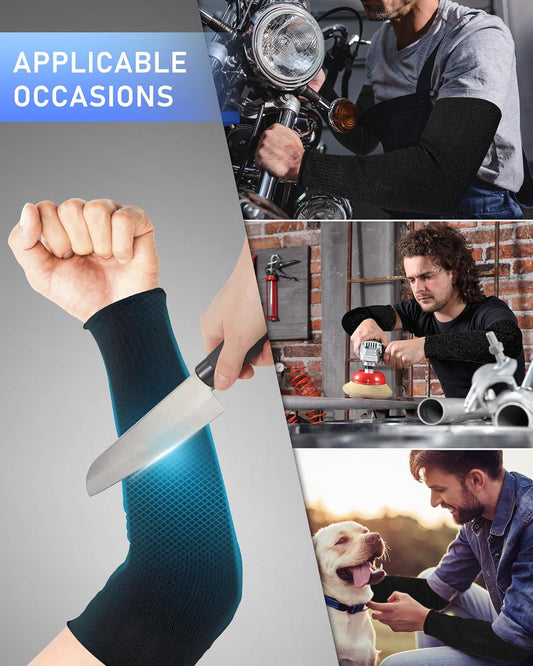 3 Pairs Cut Resistant Arm Sleeves Level 5 Arm Guard Protectors for Welding Gardening Kitchen Thin Skin Bruising Forearm