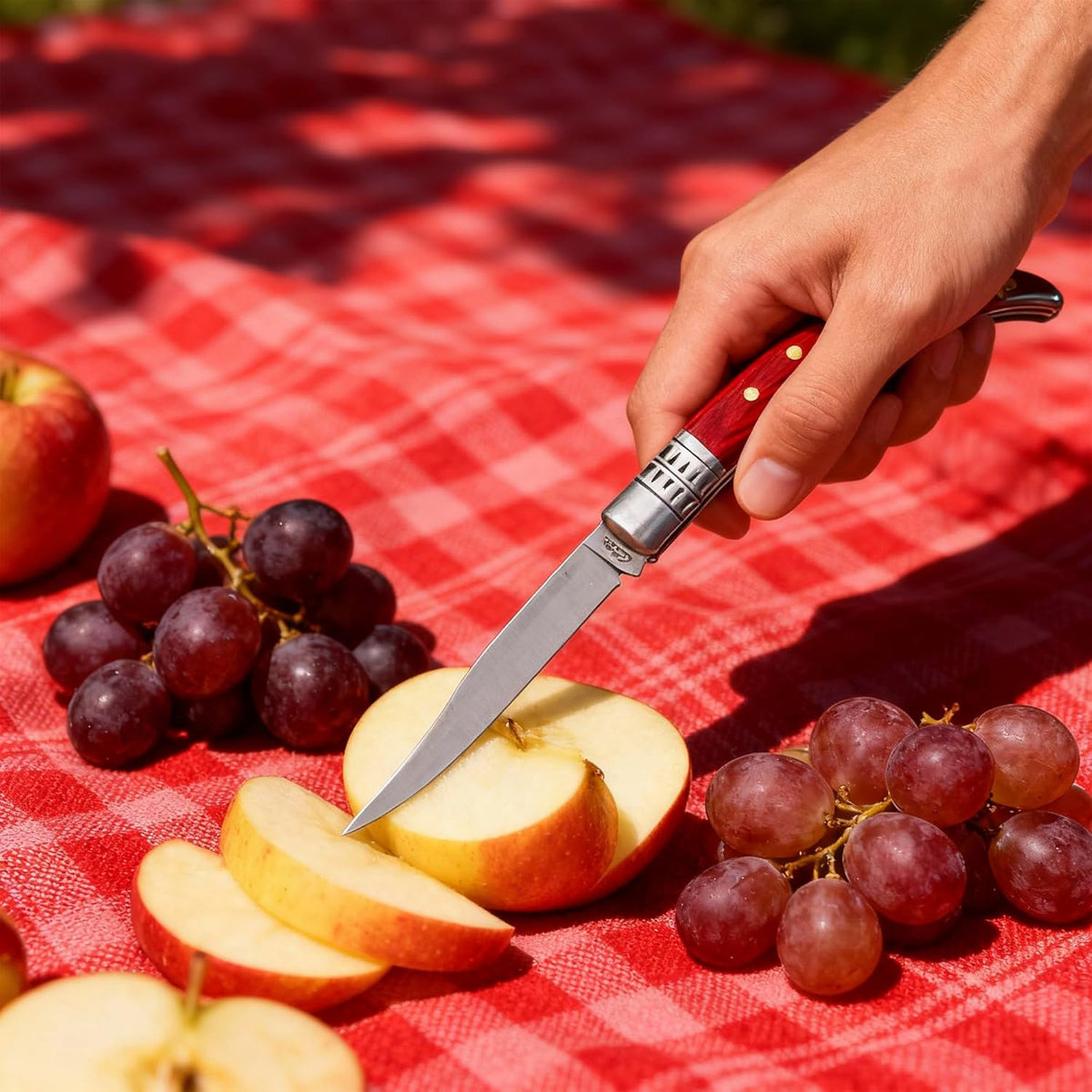 Rite Edge 5″ Spanish Folding Fruit Knife – Slim Pocket Knife with Stainless Steel Blade, Pakkawood Handle & Bolster for Peeling, Food Prep, Travel, and Everyday Carry (EDC)