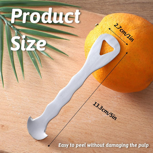 Stainless Steel Orange Peeler Tool, Multi-Functional Citrus Peeler Tool, Ergonomic Safe Cutter & Slicer, Fruit Skin Remover for Oranges, Grapefruits, Lemons