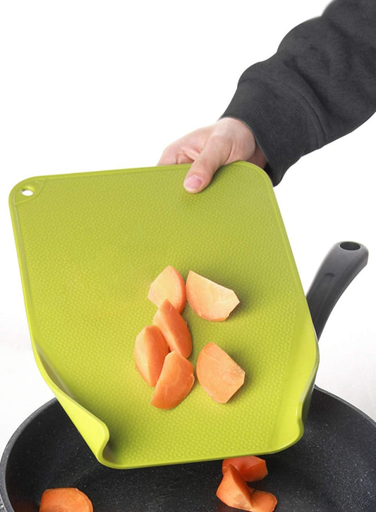 Kitchen Cutting Board (3-Piece Set)-PP material Easy to wash BPA-free,The bottom curling design makes food not easy to spill,Texture cut surface,Rubber bottom non-slip., Multicolor, YZ0003