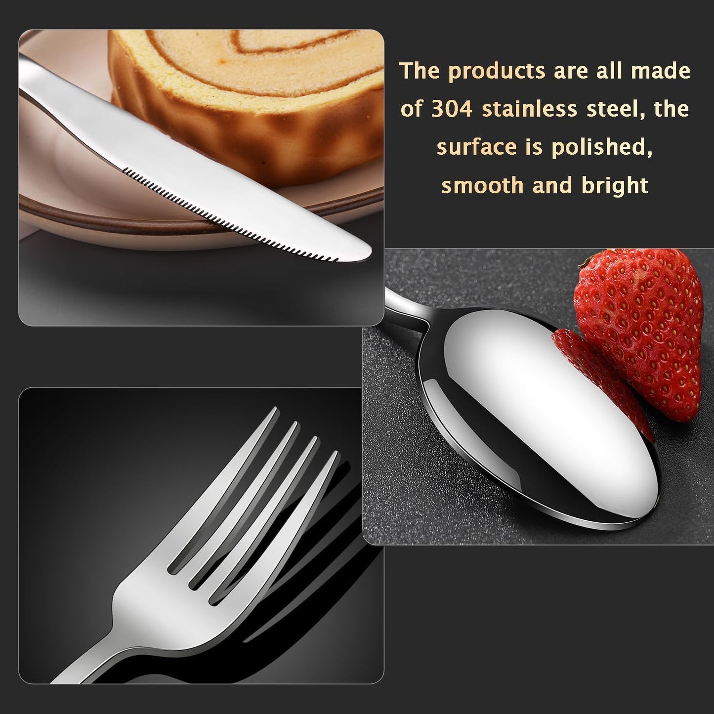 Travel Utensils Set (3pc Stainless Steel Reusable With Case)(Dishwasher Safe Knife Fork Spoon For Picnic Camping School Work Lunch Box) Portable Cutlery Set Blue