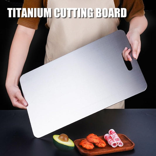 Titanium Cutting Board - 2026 New Upgrade 100% Pure Titanium Cutting Boards for Kitchen Double Sided Non Toxic Titanware Cutting Board,Hygiene Durable Dishwasher Safe Chopping Board (14"L x 10"W)