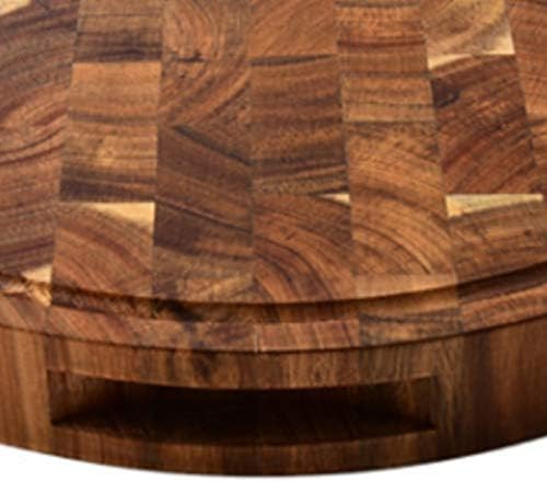 Wood End Grain Cutting Boards Wooden Butcher Block Meat Cutting Wood Thick Board Round Wood Chopping Boards, Brown