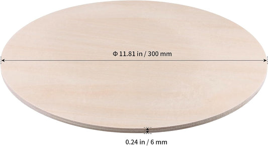 12 PCS 11.8 Inch Wood Circles, 1/4 Inch Round Wood Sheets, Unfinished Wood Rounds Cutout for Handicrafts, Model Making, Painting, Decorating