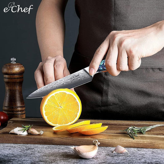 5-Inch Multifunctional Knife, 67-Layer Damascus VG-10 Steel, Abalone Handle, Sharp Knife for Fruits & Vegetables, Gift Box(5-inch utility knife)