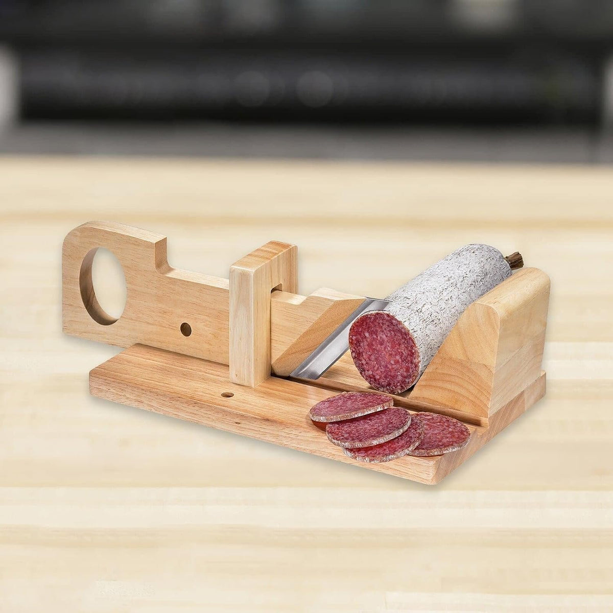 Charcuterie Slicer - 10-Inch, Beige - Onion & Veggie Slicer - Cheese Knife & Handheld Cheese Grater - Potato Cutter