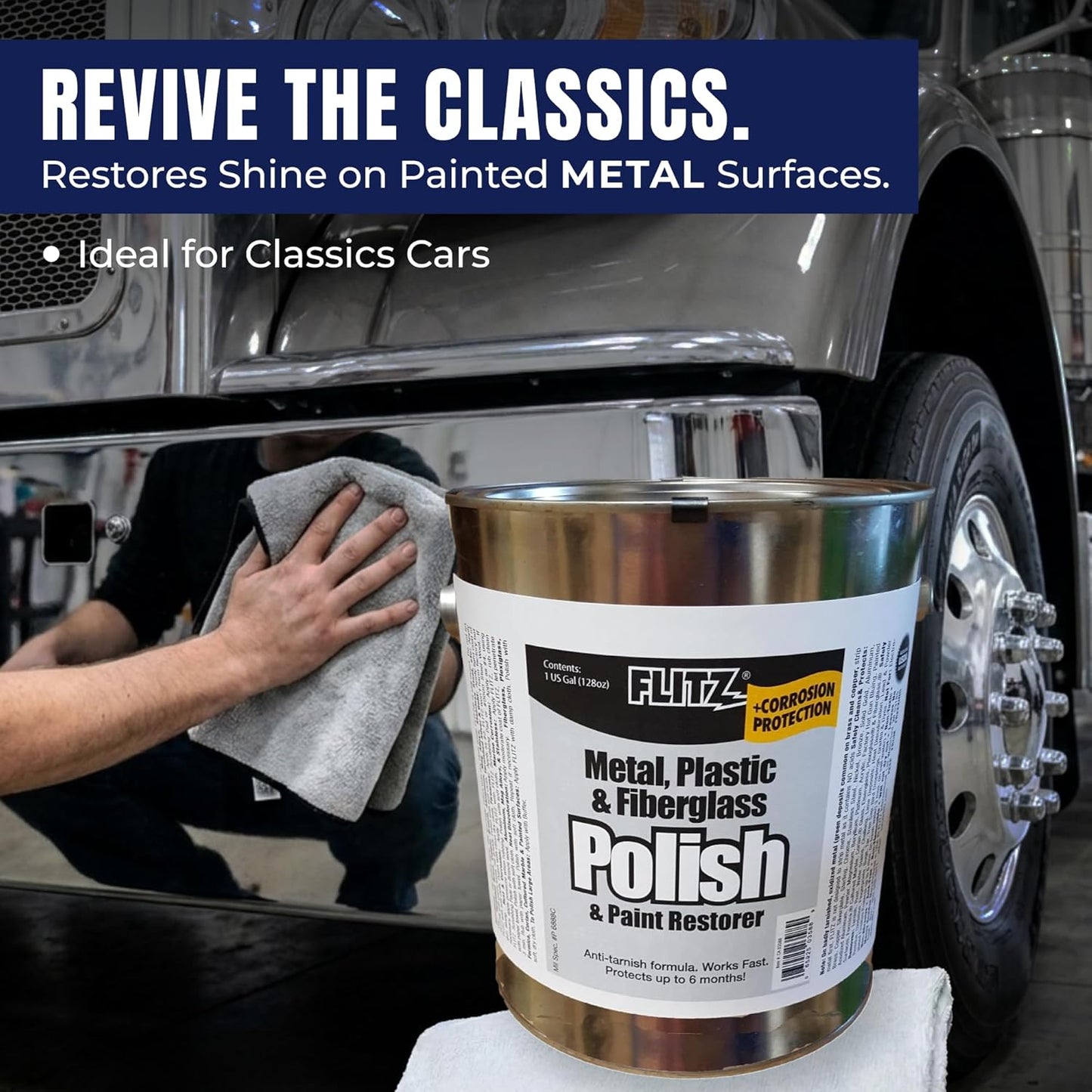 Metal Polish Paste - 1.76oz USA-Made Silver Polish for Solid Chrome, Stainless Steel, & Aluminum - Non-Abrasive for Light Oxidation - Requires Manual Buffing - Not for Plated/Coated Surfaces (1 Pack)