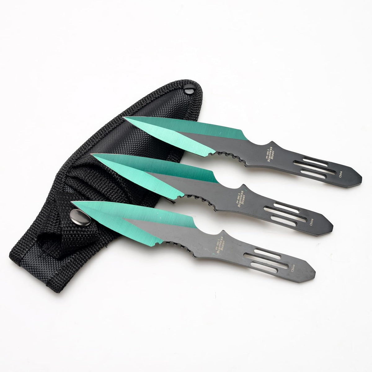 Throwing Knife Set – Set of 3 Throwers, Nylon Sheath, Well Balanced, Throwing Sport Knives (Red)