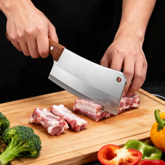 7 Inch Meat Cleaver Knife, Butcher Knife Chef Knife Heavy Duty Bone Chopper | Ultra Sharp High Carbon Steel Blade, Ergonomic Non-Slip Handle for Bone Cutting, Vegetable Chopping, Restaurant, Kitchen