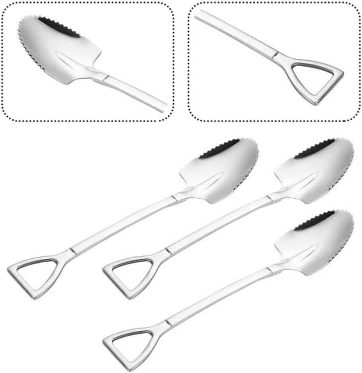 3-Pack Stainless Steel Grapefruit Spoons with Serrated Edges and Hole Design 6.18In Fruit Scraping Spoons for Kitchen and Dining