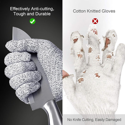 Cutting Gloves, 2 Pairs Cut Resistant Gloves, Cut Proof Gloves Kitchen | Cutting Gloves for Chef, Cut Gloves