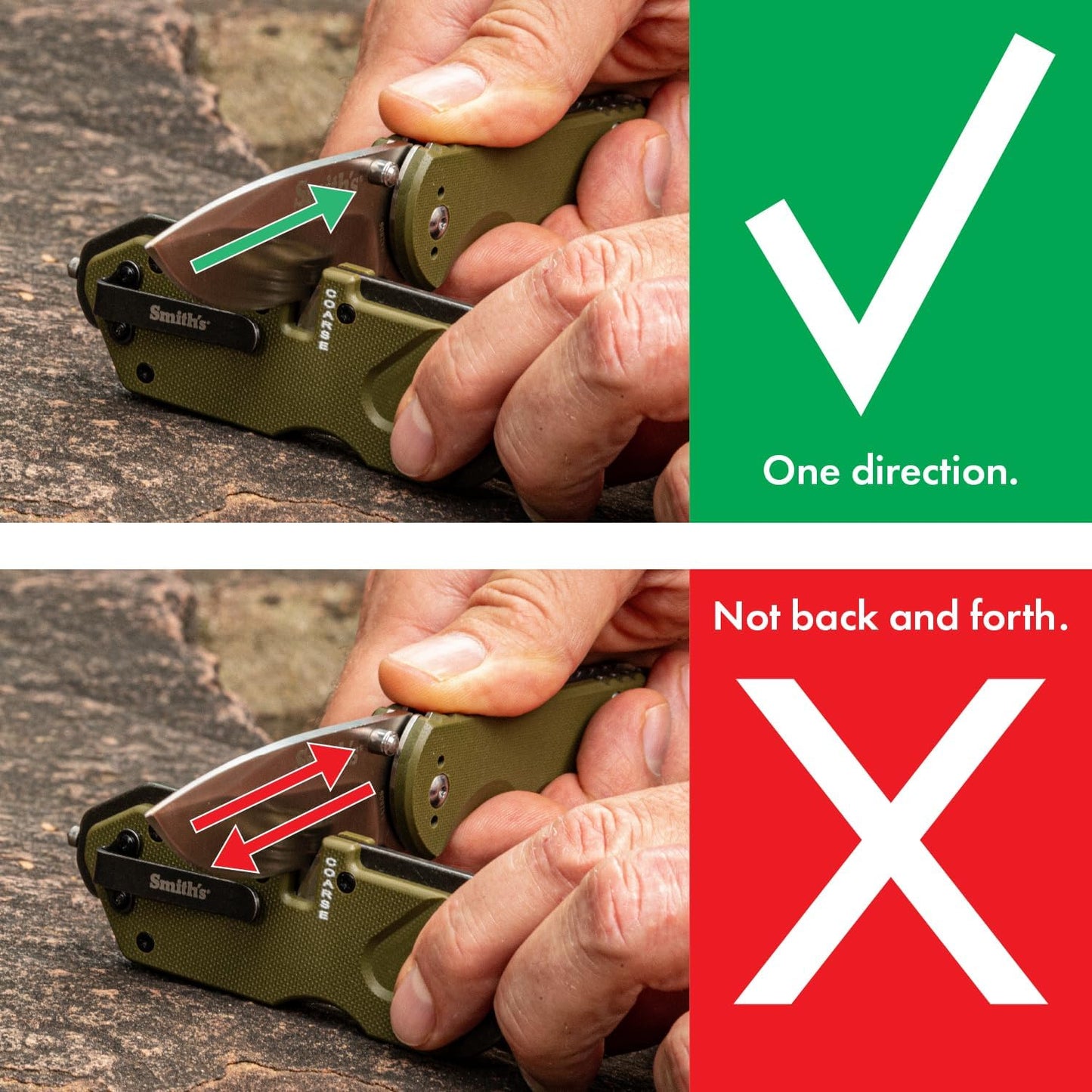 Smith’s 50981 Pocket Pal Tactical Knife Sharpener - OD Green - 2 Stage Sharpener & Diamond Sharpening Rod - Pocket Clip - Outdoor Hunting Knife & Hook Sharpener - Compact & Lightweight