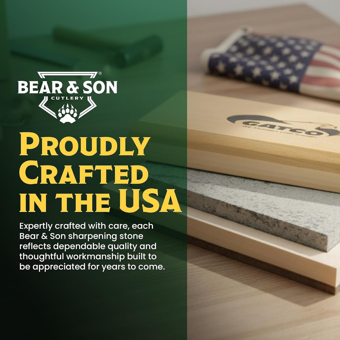 Bear & Son 4" Sharpening and Honing Stone, 100% Natural Soft Arkansas Whetstone with Wood Storage Box, 2″ X 4″ X 0.5” (80040)