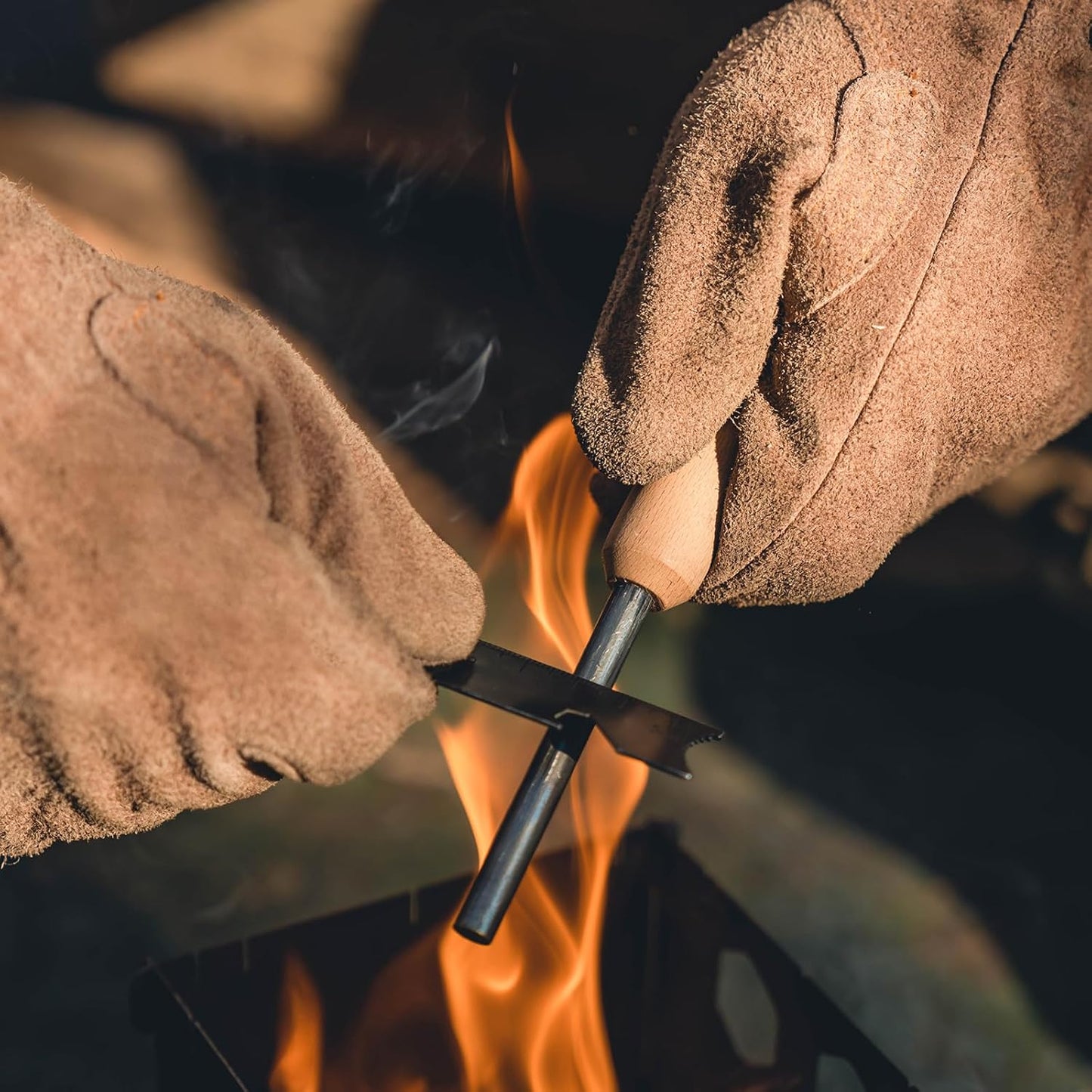 Welding Gloves,Fireproof Leather Work Gloves for Men/Women - Forge, BBQ, Camping, Wood Stove,Heat-Resistant Cowhide, Comfort Lined