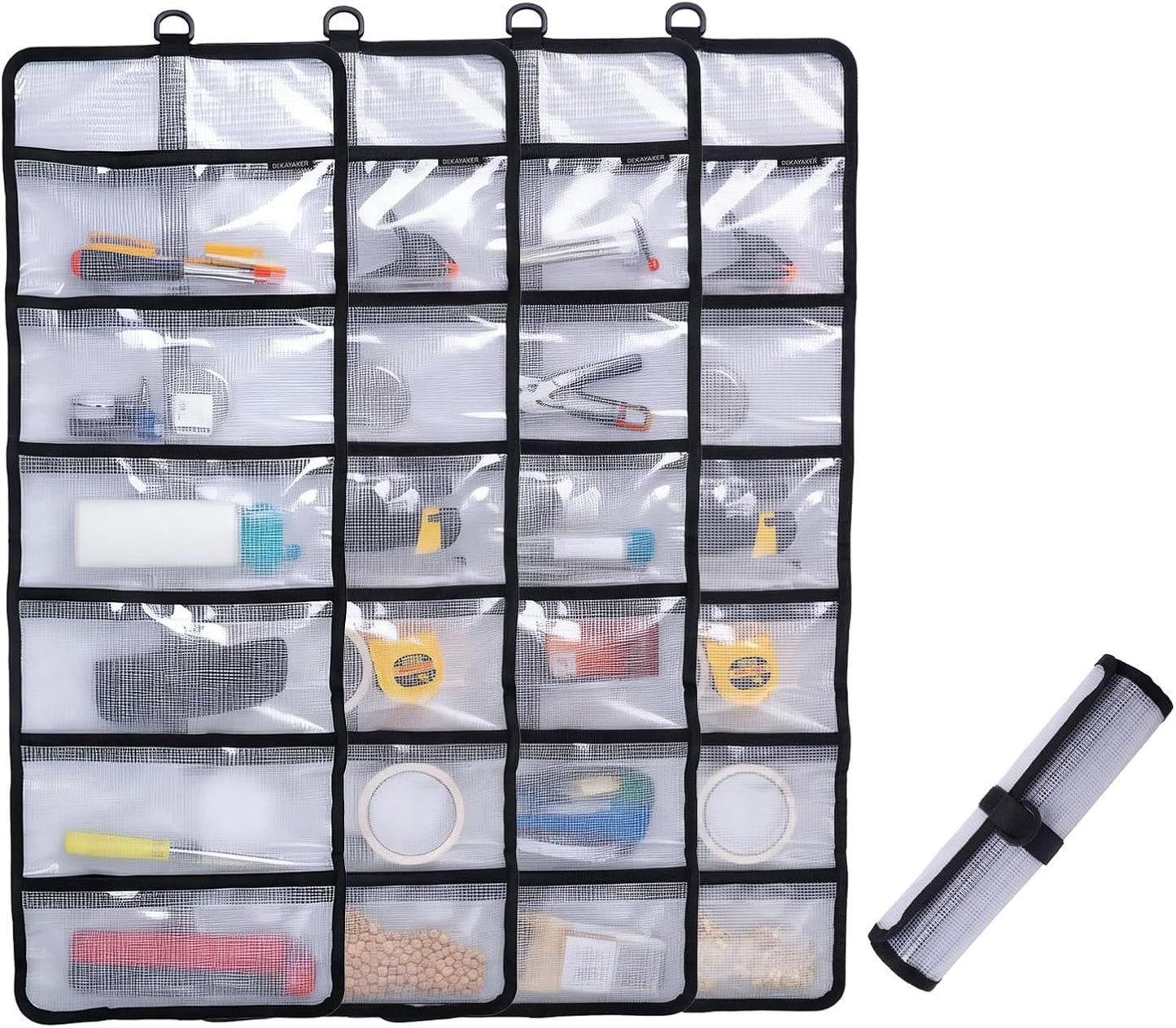 Large Tool Roll Bag, 6-Pocket Expanded Organizer for Longer Tools & Gear | 35.4"x12.2" with 13.5" Pockets, Waterproof PVC - 2 Pack