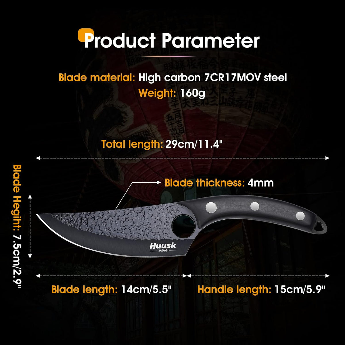 Golden Bird Meat Cleaver Knife, Hand Forged Heavy Duty Bone Chopper | Full Tang High Carbon Steel, Sharp Butcher Knife for Meat Cutting with Wood Handle, Ideal for Kitchen, Camping and BBQ