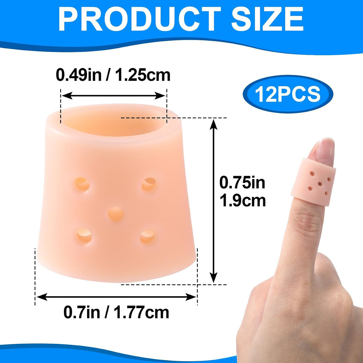 12pcs Finger Covers for Skin Picking, Stop Nail Biting Finger Guard | Reusable Breathable Silicone Anti Skin Picking Finger Gloves for Nail Biting Prevention, Cuticle Protection, Cracked - Clear