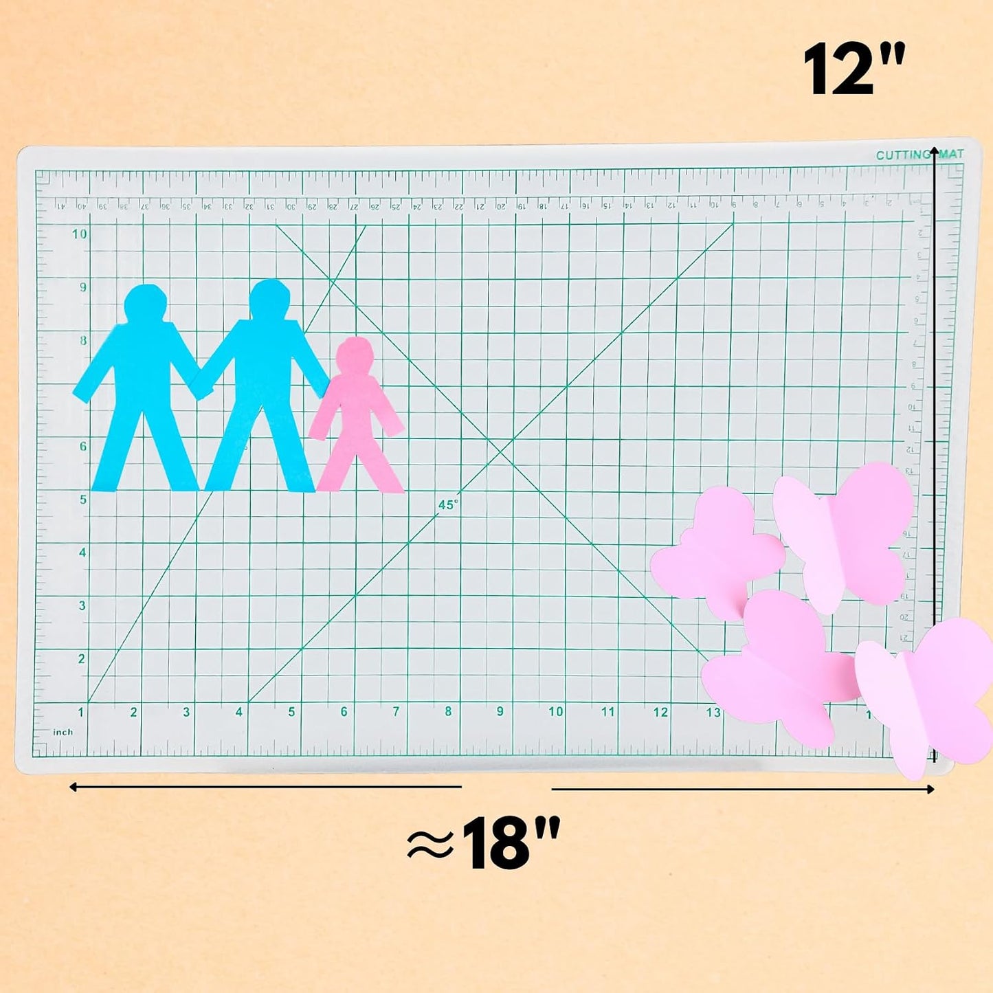 12 x 18" Clear Self Healing Cutting Mat