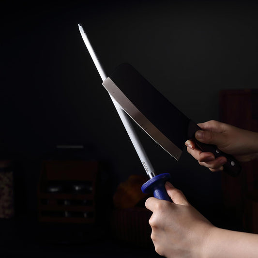 Sharpening Steel Professional Honing Rod for Kitchen Knives Daily Sharpening Maintenance, Knife Sharpeners, High Carbon Steels High hardness