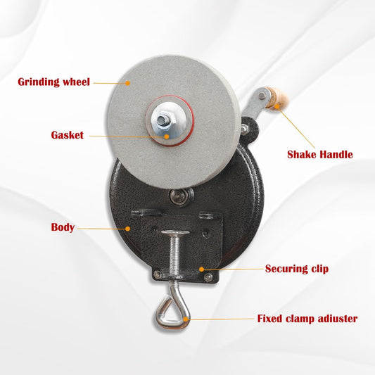 Hand-cranking Knife Sharpener for Hunting, Heavy Duty Knife Sharpener System Bearing Type 6 Inches DIY Polishing Machine Tool Grinder Marble Polishing Wheel