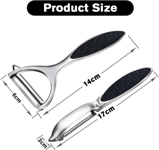 Vegetable Peeler, Stainless Steel Multi-function Potato Fruit Peeler Set, Y & I Shape Swivel Blades Kitchen Household Peeling Tools