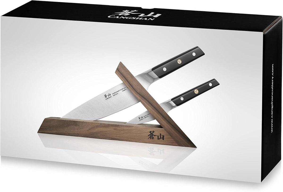 Cangshan TC Series 1021202 Swedish 14C28N Steel Forged 3-Piece Knife Block Set, Walnut