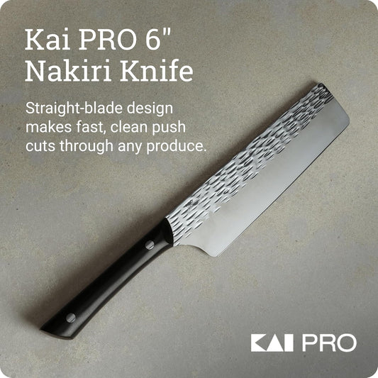 PRO 6" Nakiri Knife | Hand Sharpened Vegetable Knife, Japanese AUS6M Stainless Steel Blade, Full-Tang POM Handle
