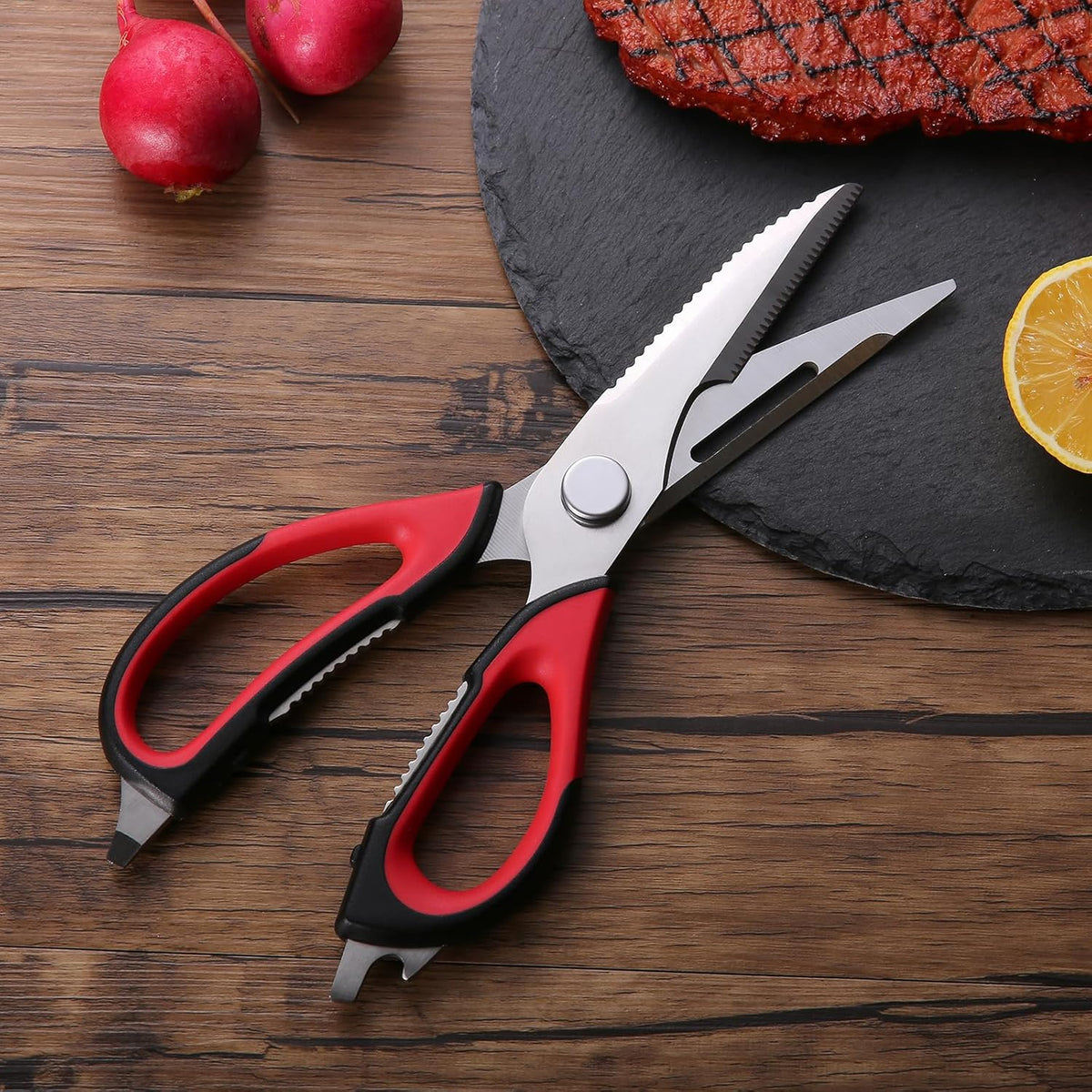 Come Apart Kitchen Scissors for Food, All Purpose Kitchen Shears (Grey) | Easy to Clean, Detachable Blade, Comfort Grip, Multi Functional Cooking Scissors for Meat, Poultry, Fish