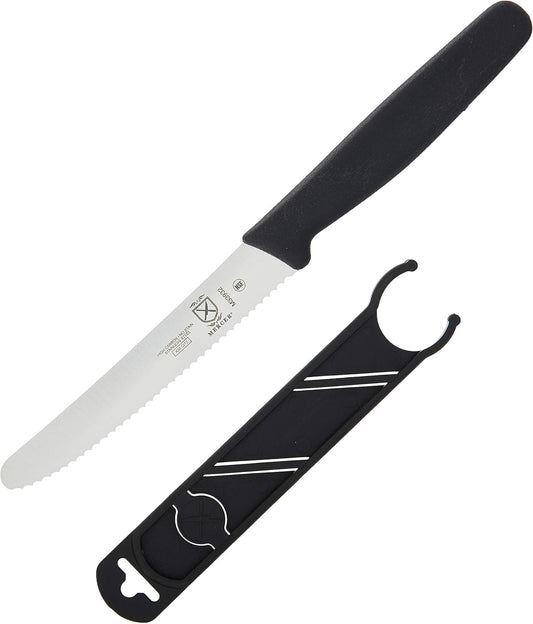 Rounded Tip Wavy Bar Knife, 4-5/16 Edge, Black