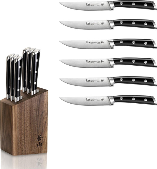 Cangshan TS Series 1022261 Swedish 14C28N Steel Forged 6-Piece Steak Knife Block Set, Walnut