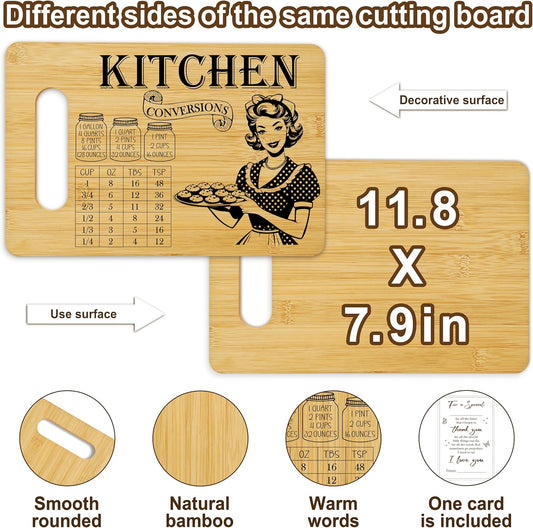 Kitchen Conversion Chart Cutting Board, Cooking Measurement Chart Bamboo Chopping Board, Inspirational Gift for Woman Dad Mom, Measurement Conversion Cutting Boards Kitchen Gift & Decor -29