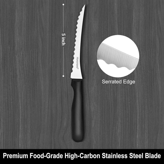 Tomato Slicer, Tomato Knives 2-Piece Serrated Tomato Knife | 6 inch Blade High Carbon Stainless Steel, Ergonomic Handle for Fruits and Vegetables