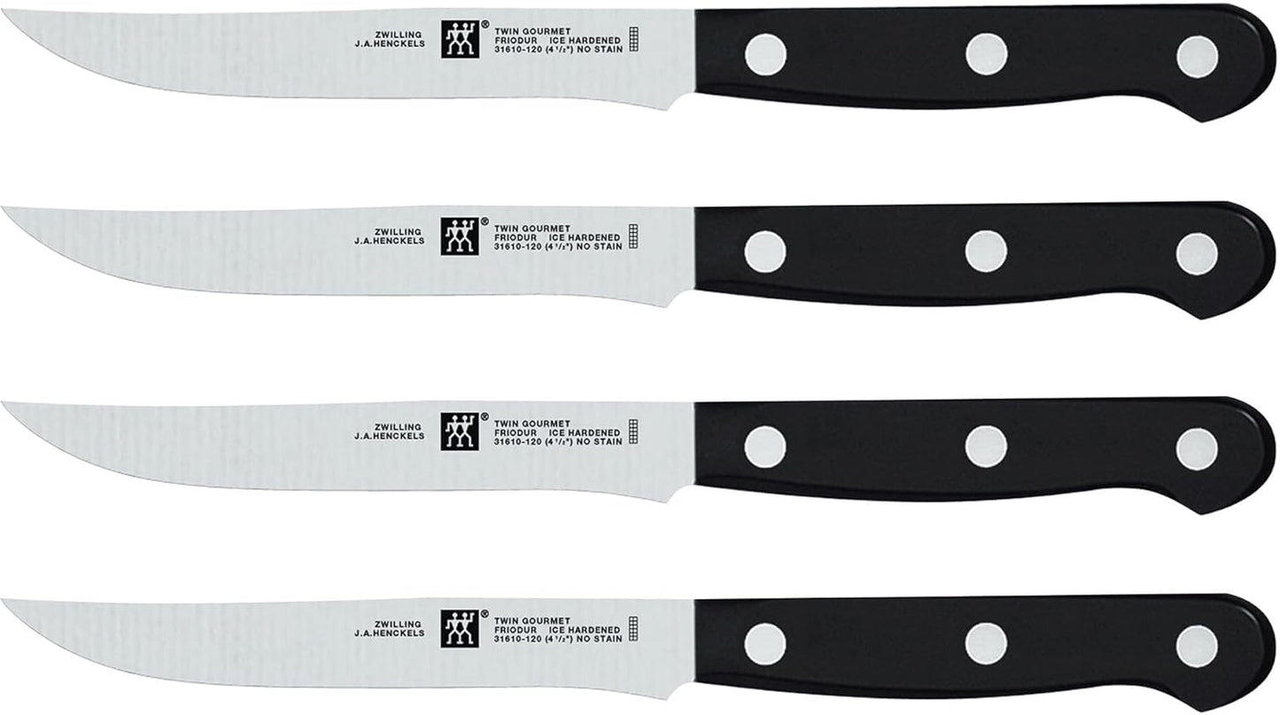 Twin Gourmet Steak Knives Set of 4, Friodur Ice Hardened Blades