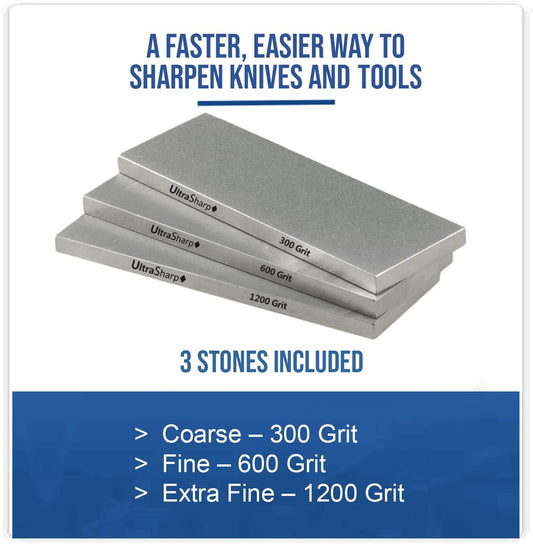 Ultra Sharp II Diamond Sharpening Stone Kit - Coarse/Medium/Extra Fine
