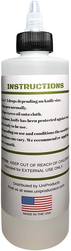 Premium Knife Blade Oil & Honing Oil - 8 Oz - Custom Formulated Food Safe Oil Protects Carbon Steel Knives & Sharpening Stone Readyβ¦