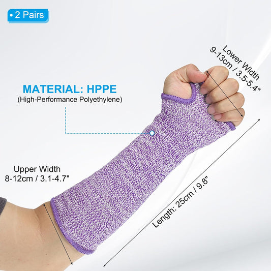 Cut Resistant Sleeve Arm Safety Protectors Sleeves with Thumb Hole Level 5 Protection Forearm Guard Sleeves