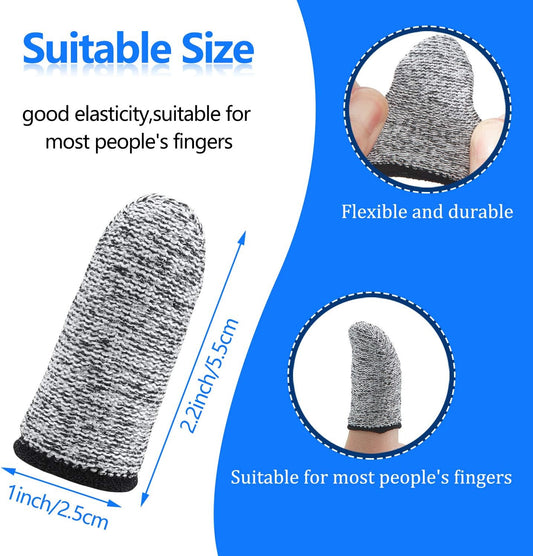 20 Pcs Cut Resistant Finger Cots, Reusable Finger Protectors | Cut Resistant Sleeve, Reusable Silicone Cots, 20 Pack, Kitchen Prep, Craft Work, Sewing, Sculpture