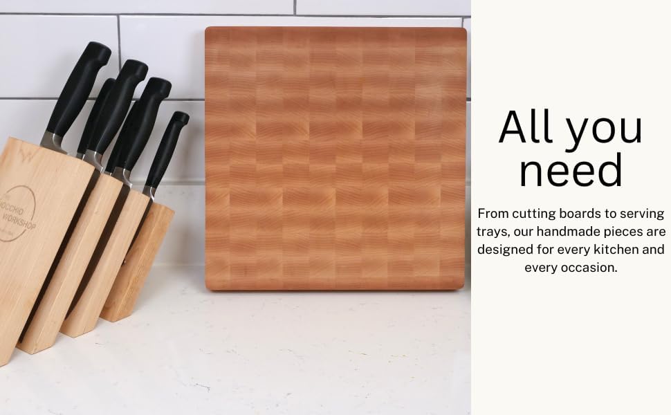 Walnut End Grain Cutting Board, Small 12x9" | Handmade Premium Butcher Block, Made in USA