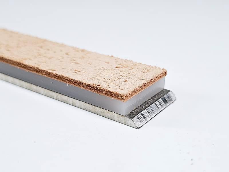 1x6 Rough Cow Leather Strop-5mm acrylic Mounted-fits to JIGS, Edge Pro, Hapstone and TSProf sharpener