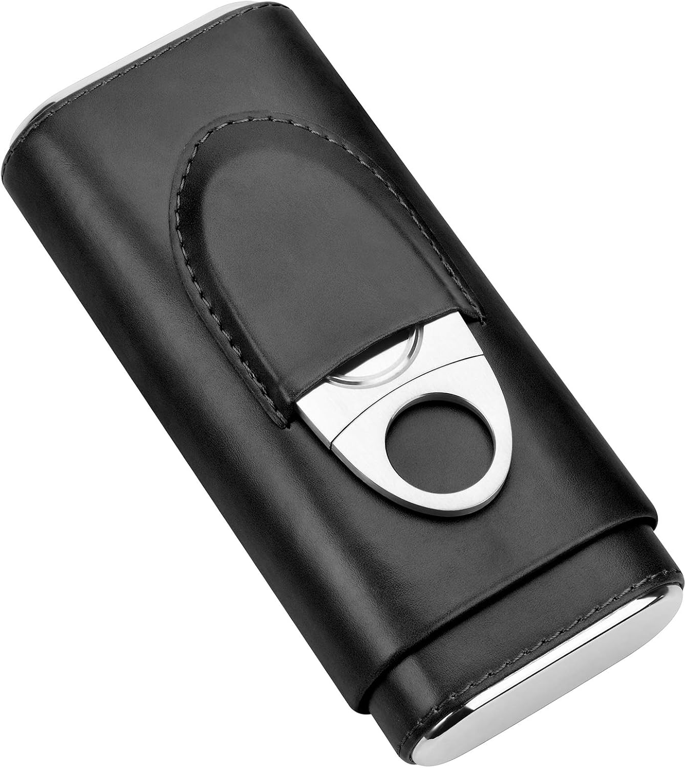 Cigar Cedar wood case lined - cigar travel cutter humidor case (Brown)