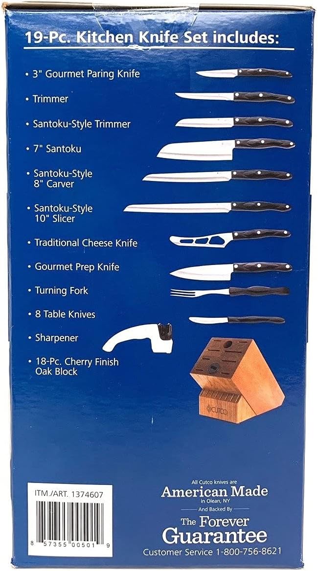 19 Pc Kitchen Knife Set Cherry Wood Stand