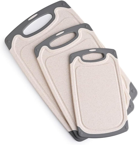 Cutting Board Three-Piece Set,Cutting Boards,3-Piece Cutting Board Set,With Non - Slip Handles, Ideal for Kitchen Food Prep.