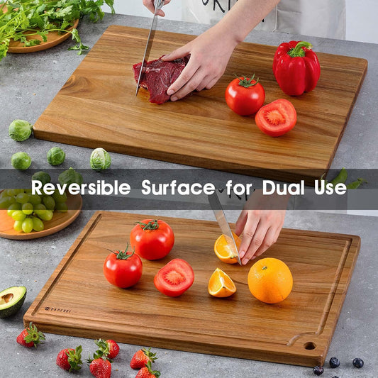Extra Large Acacia Wood Cutting Board 20 x 14 Inch - Better Kitchen Chopping Board with Juice Groove & Handle Hole for Meat (Butcher Block) Vegetables and Cheese