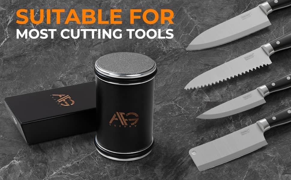 Rolling Knife Sharpener Kit with Magnetic Base – Manual Professional Knife Sharpener Roller – Angle Guided Knife Sharpening Tool for Kitchen Knives – Diamond Knife Sharpener System