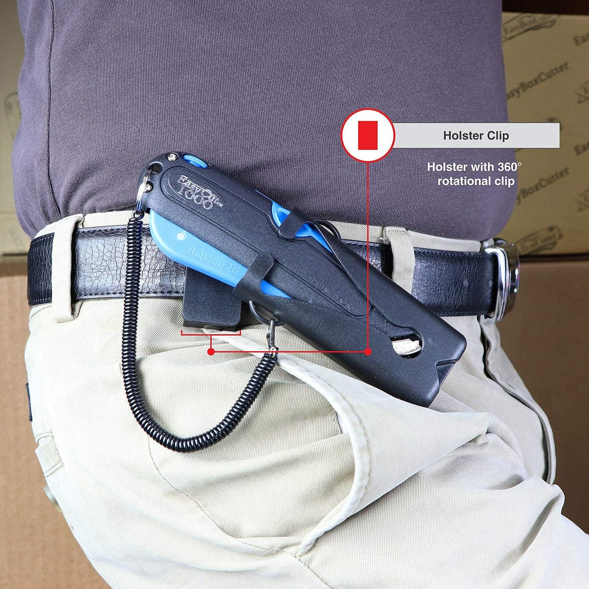 EasyCut 1000 Safe Retractable Box Cutting Utility Knife, Blue, 09780