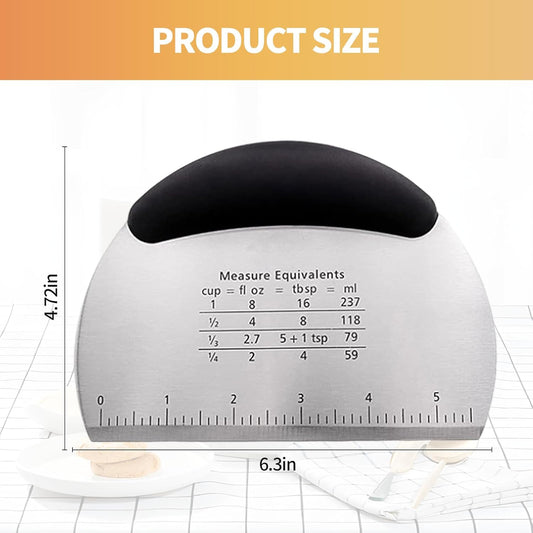 2pcs Semicircular Bench Scraper Cutter,Pastry Scraper with Non-Slip Ergonomic Handle,Stainless Steel Dough Cutter for Baking and Cooking