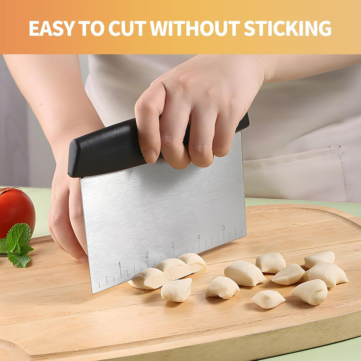 2pcs Semicircular Bench Scraper Cutter,Pastry Scraper with Non-Slip Ergonomic Handle,Stainless Steel Dough Cutter for Baking and Cooking