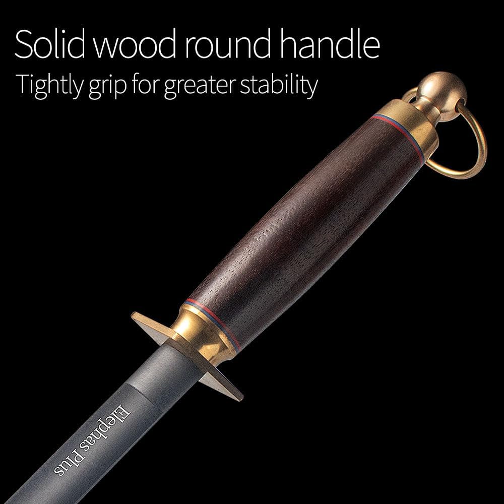 Professional Honing Rod, Black Carbon Steel, 12 Inch, Medium Grit Knife Sharpener with Storage Box NO.29 (12)