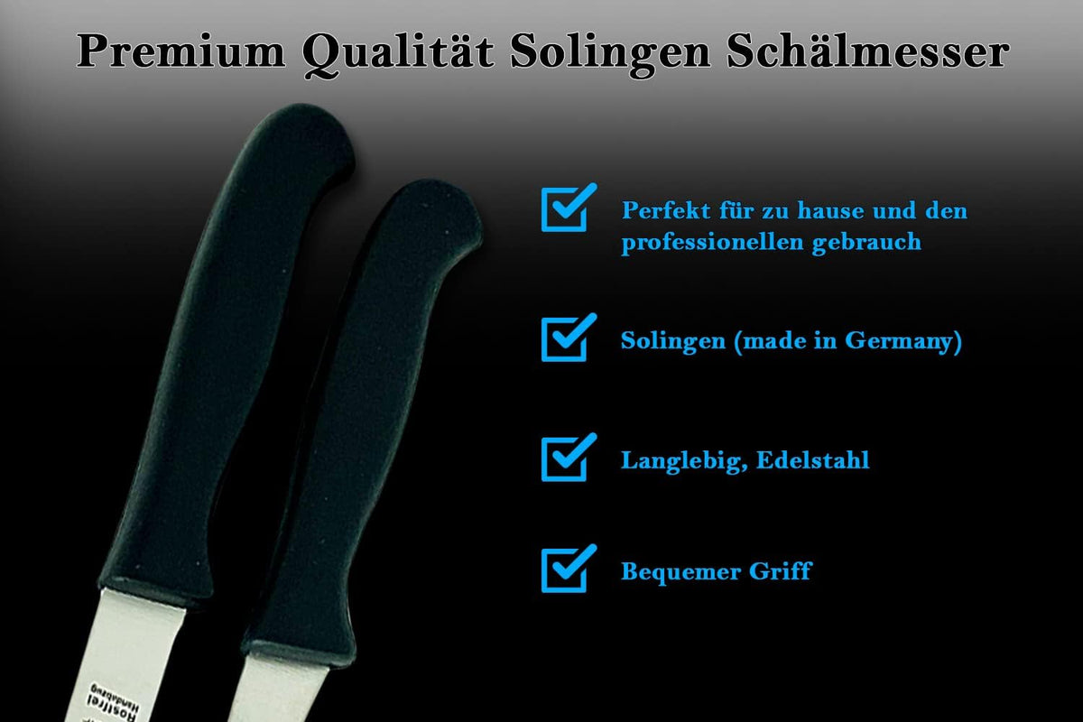 – Solingen Paring Knife Set Germany Peeling Knife birds beak knife for Fruits and Vegetable Straight & Curved Stainless Steel Sharp Blade