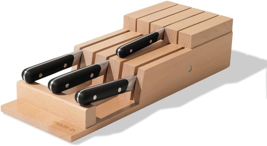 Cookware - 9 Piece Knife Organizer - Italian Beechwood - Crafted in Italy